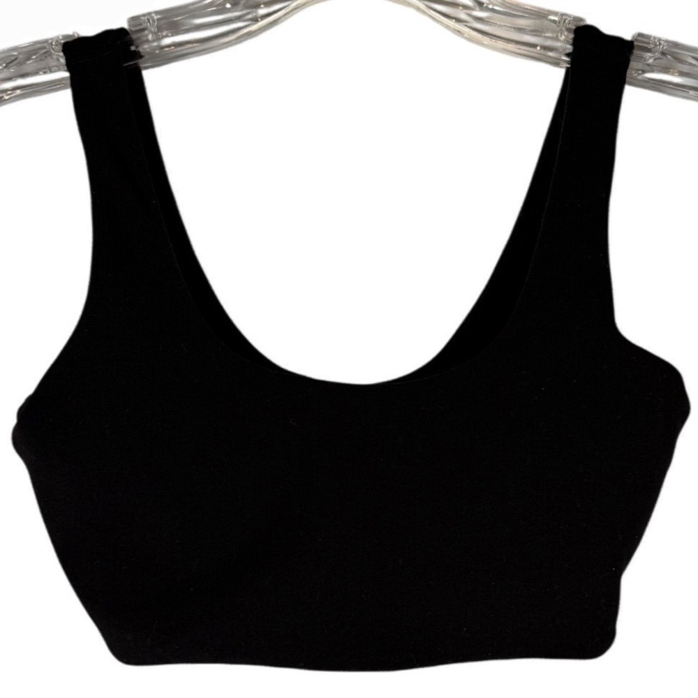 Buffbunny Collection Black Scoop Neck Sports Bra Extra Small XS Activewear Gym